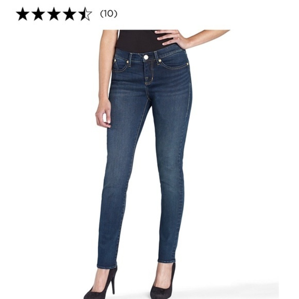 Rock & Republic Mid Rise Berlin Skinny blue Jeans size 0M with 7.5” rise